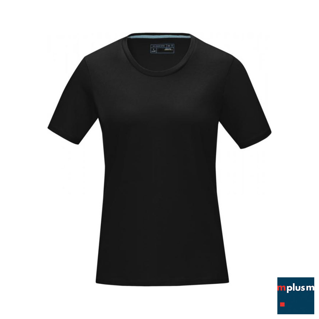 Schwarzes Damen T-Shirt mit Rundhalsausschnitt ab 50 Stück bedrucken
