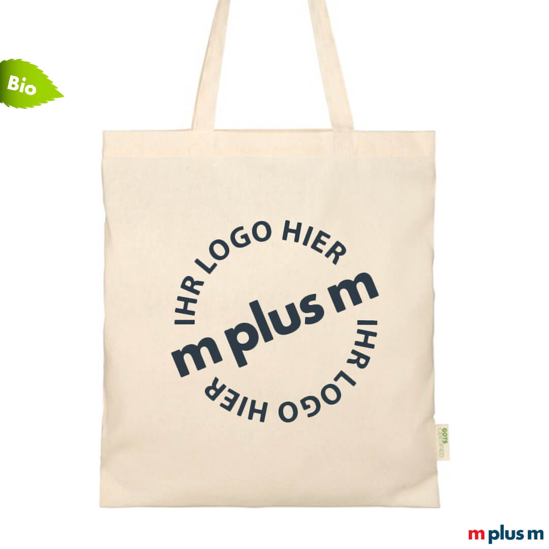 Tommi Baumwolltasche in der Farbe Beige bedrucken mit Logo aus nachhaltiger Baumwolle Tommi Baumwolltasche in der Farbe Beige bedrucken mit Logo aus nachhaltiger Baumwolle