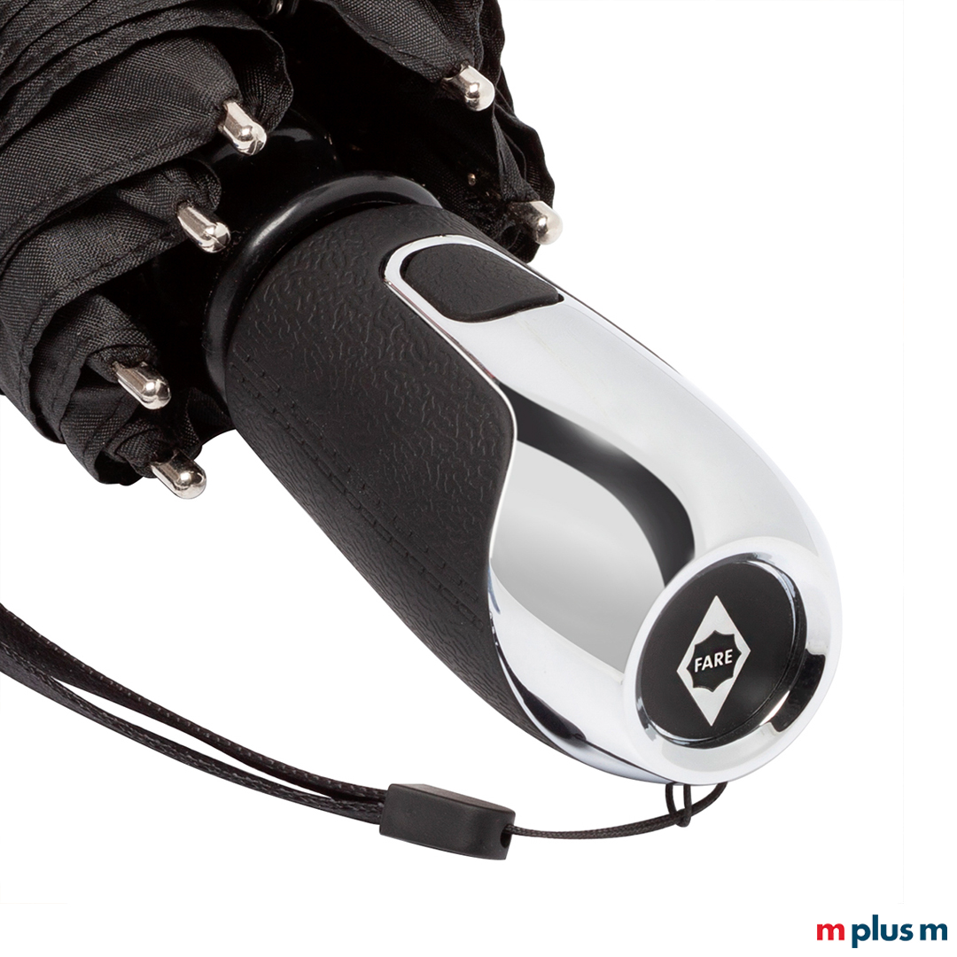 Fare Leon Premium Taschenschirm mit individuellem Druck am Griff