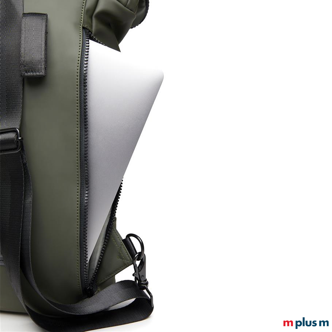 Bürorucksack mit gepolstertem Laptop Fach für einen sicheren Transport Ihrer Geräte. Bürotasche mit Logo bedruckt