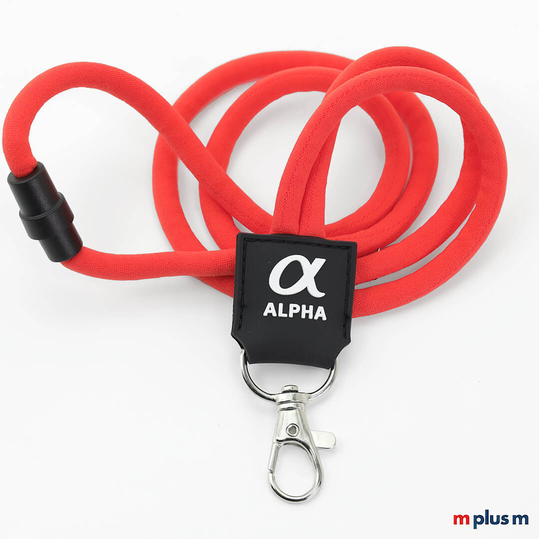 Rotes Tube Kordel Lanyard mit Logo Druck Bändel Schlüsselnband in Sonderanfertigung_ Kordel Lanyard Tube Rubber mit Logo Druck