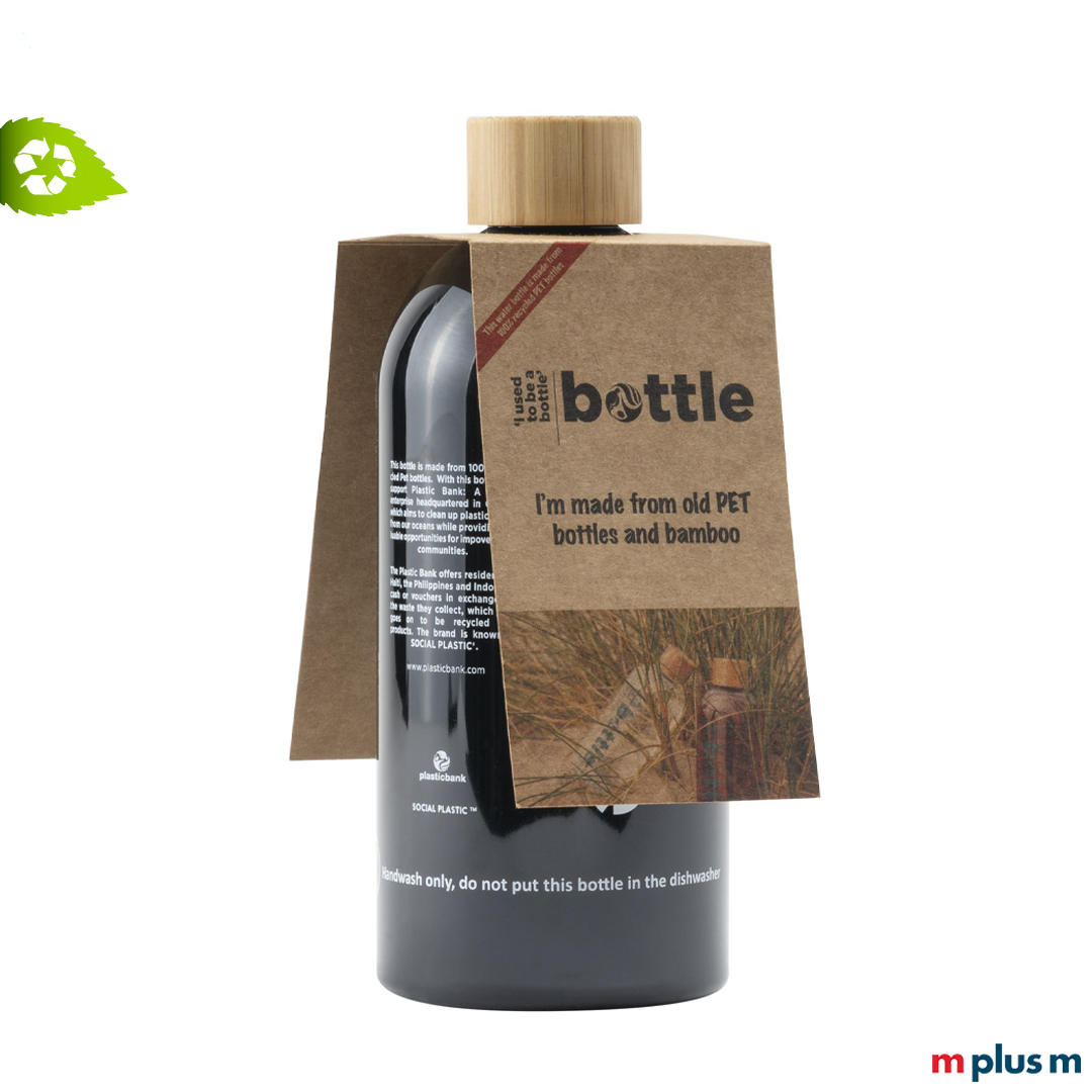 RPET Bottle mit Wow Tag als nachhaltiger Werbeartikel bedruckt mit Ihrem Logo