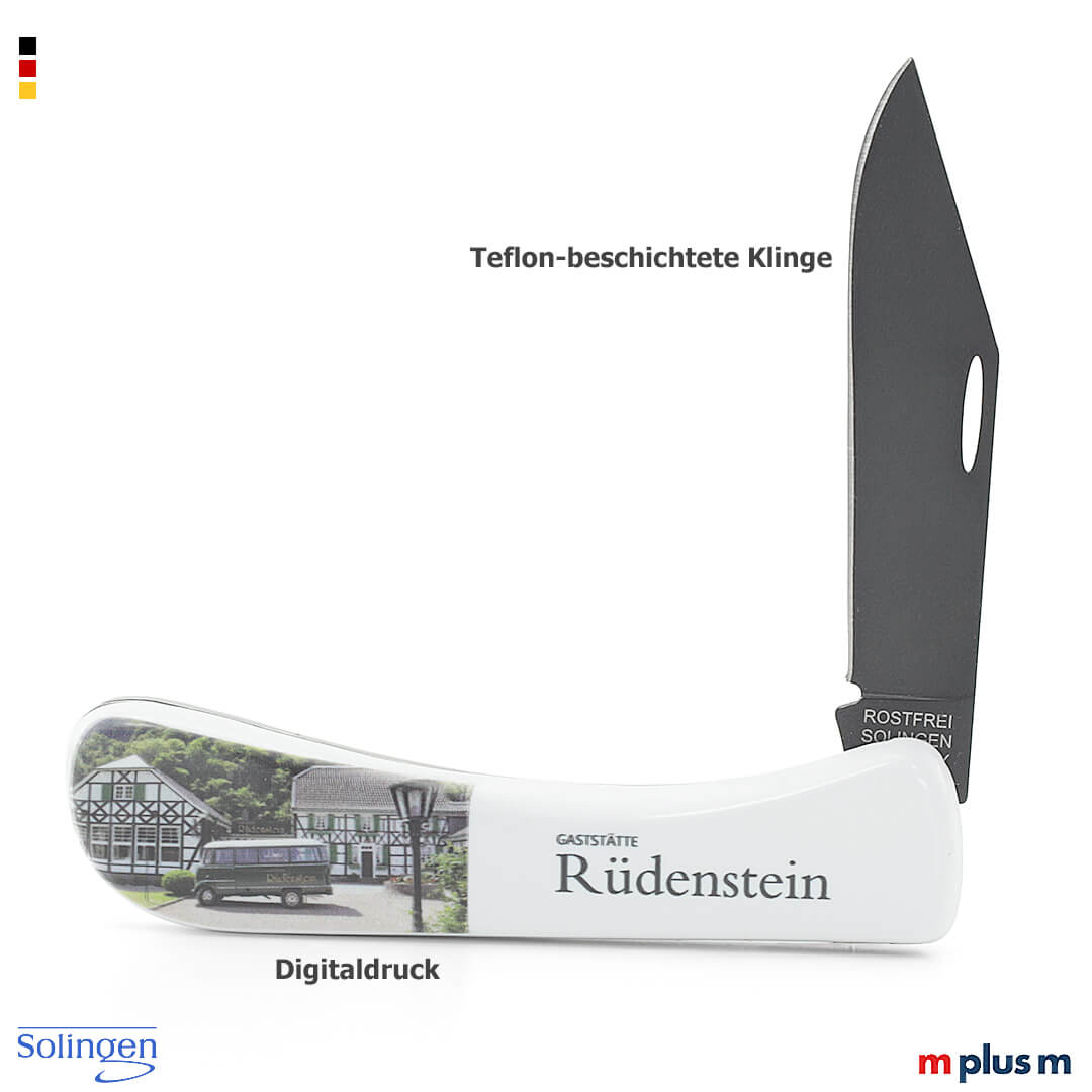 Digitaldruck auf Solingen Teflon Taschenmesser
