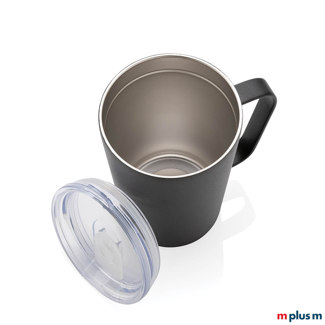 Schwarze Thermotasse Jack aus Edelstahl