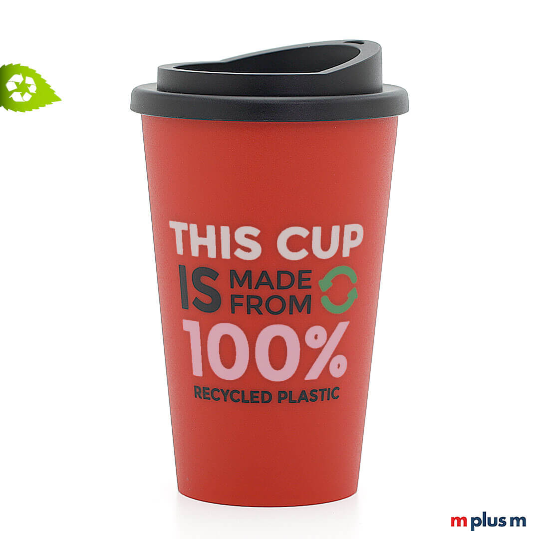 Green Coffee Shop Coffee To Go Isobecher in rot mit 4c Motiv bedrucken