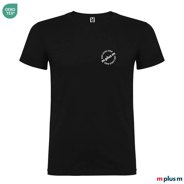 Klassisches Roly T-Shirt in Schwarz – günstig mit Logo bedrucken, OEKO-TEX®, EXPRESS Versand möglich