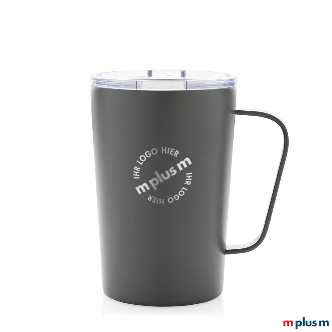 Edelstahl Thermotasse Jack in anthrazit mit Logo bedrucken Edelstahl Thermotasse Jack in anthrazit mit Logo bedrucken