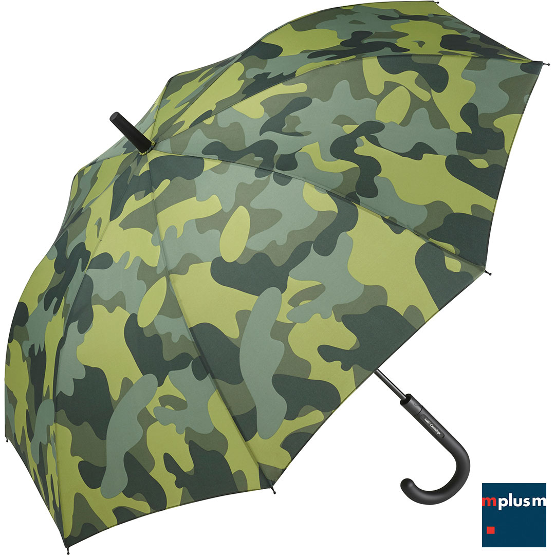 Schirm im Camouflage Design. Ab 48 Stück mit Ihrem Logo Druck als Werbeartikel.