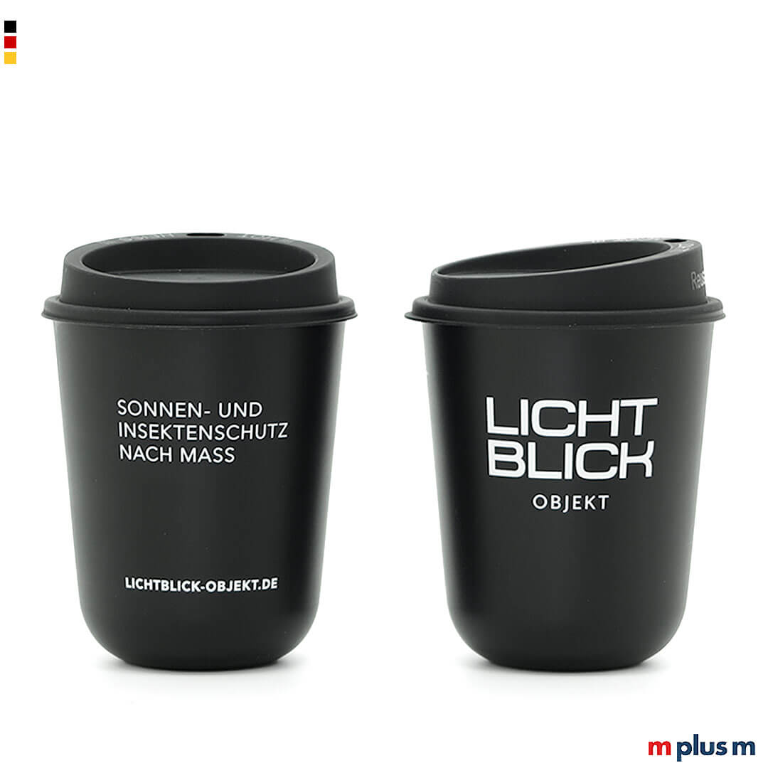 Cappuccino Thermobecher aus Deutschland Cappuccino Thermobecher 'Made in Germany' beidseitig mit Logo bedrucken. Spülmaschinenfest!