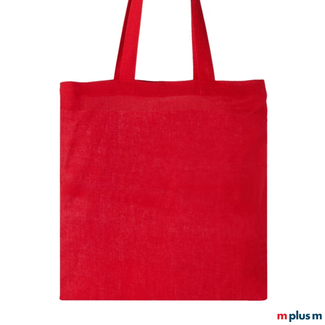 Rote Stofftasche mit Ihrem Logo bedrucken Rote Stofftasche Paula 140. OEKO-TEX® zertifiziert und schön mit Ihrem Logo zu bedrucken