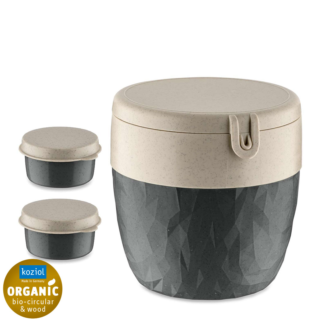 Koziol Bentobox L Lunchbox in der Farbe Dunkelgrau/Nature Ash Grey