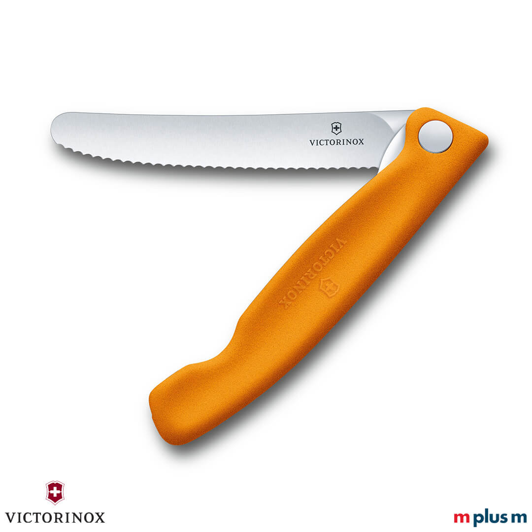 Victorinox Picknickmesser in Orange. Swiss Made Klappbares Tomatenmesser in Orange