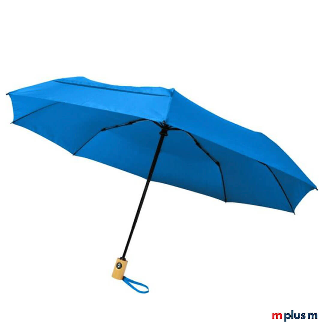 Bo 21 Taschenschirm in Prozessblau mit Logo Druck