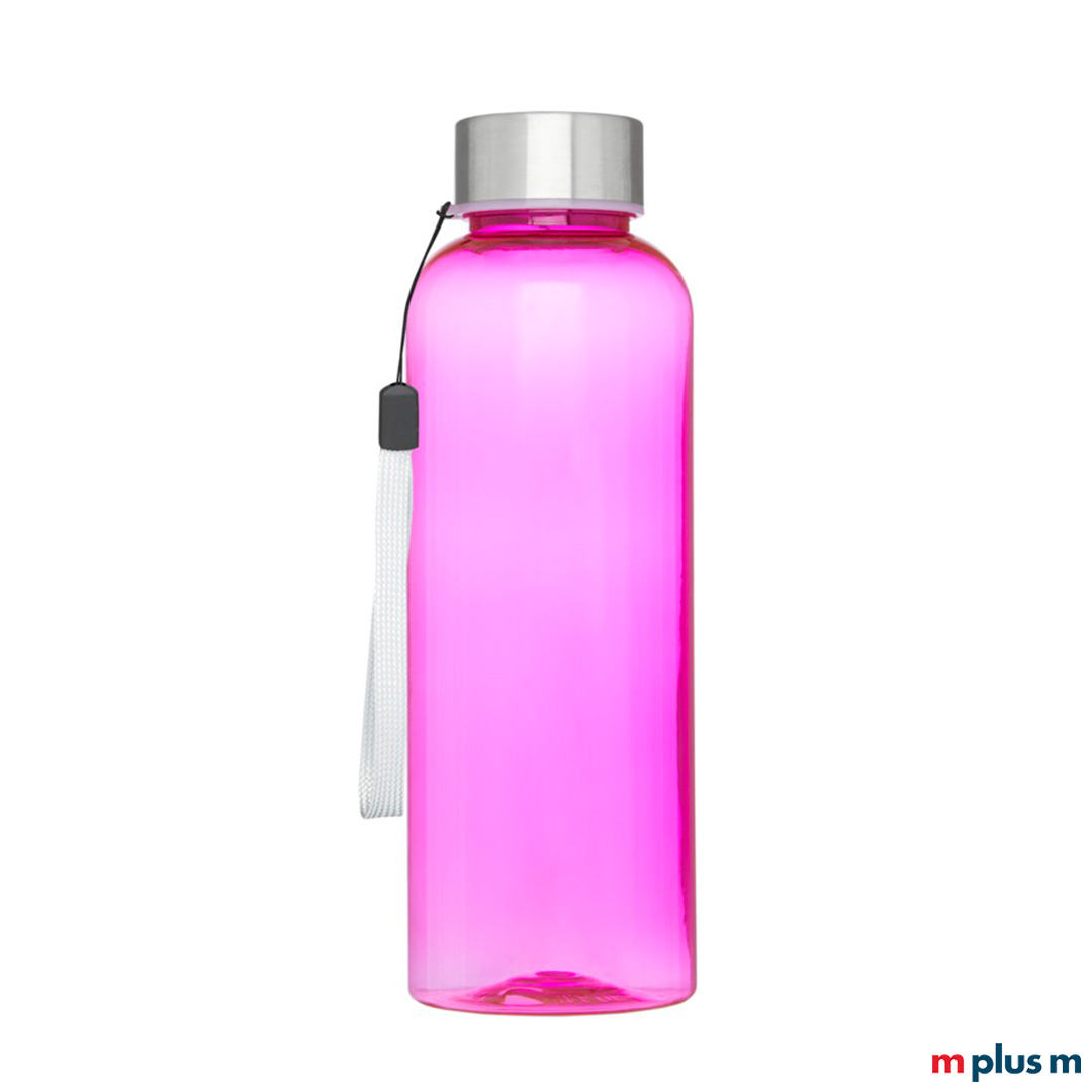 Transparent Pinke Trinkflasche als Werbegeschenk bedrucken