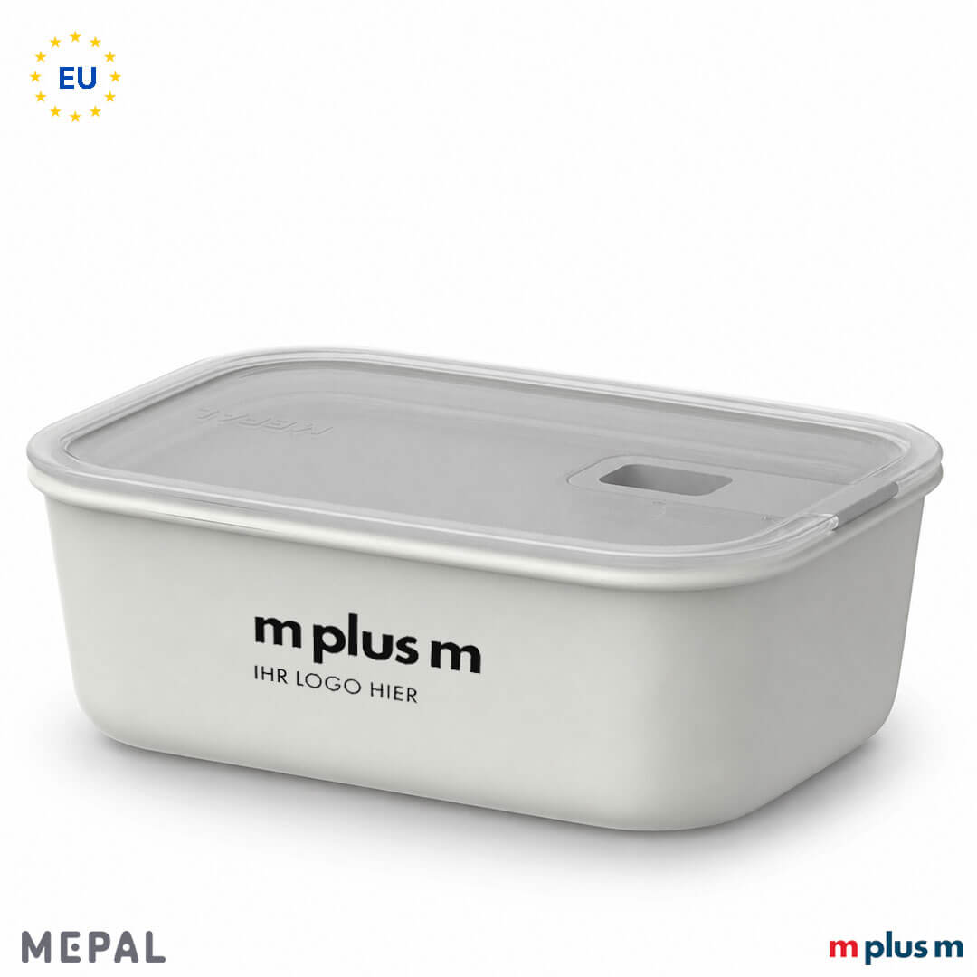 Mepal EasyClip 1.000 ml Nordic White mit Logo Druck als Express Werbeartikel