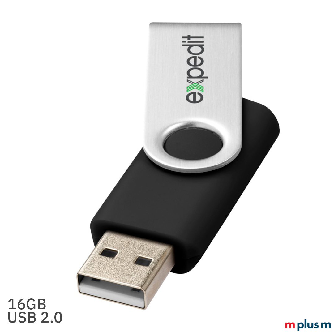 Schwarzen USB-Stick mit Logo bedrucken