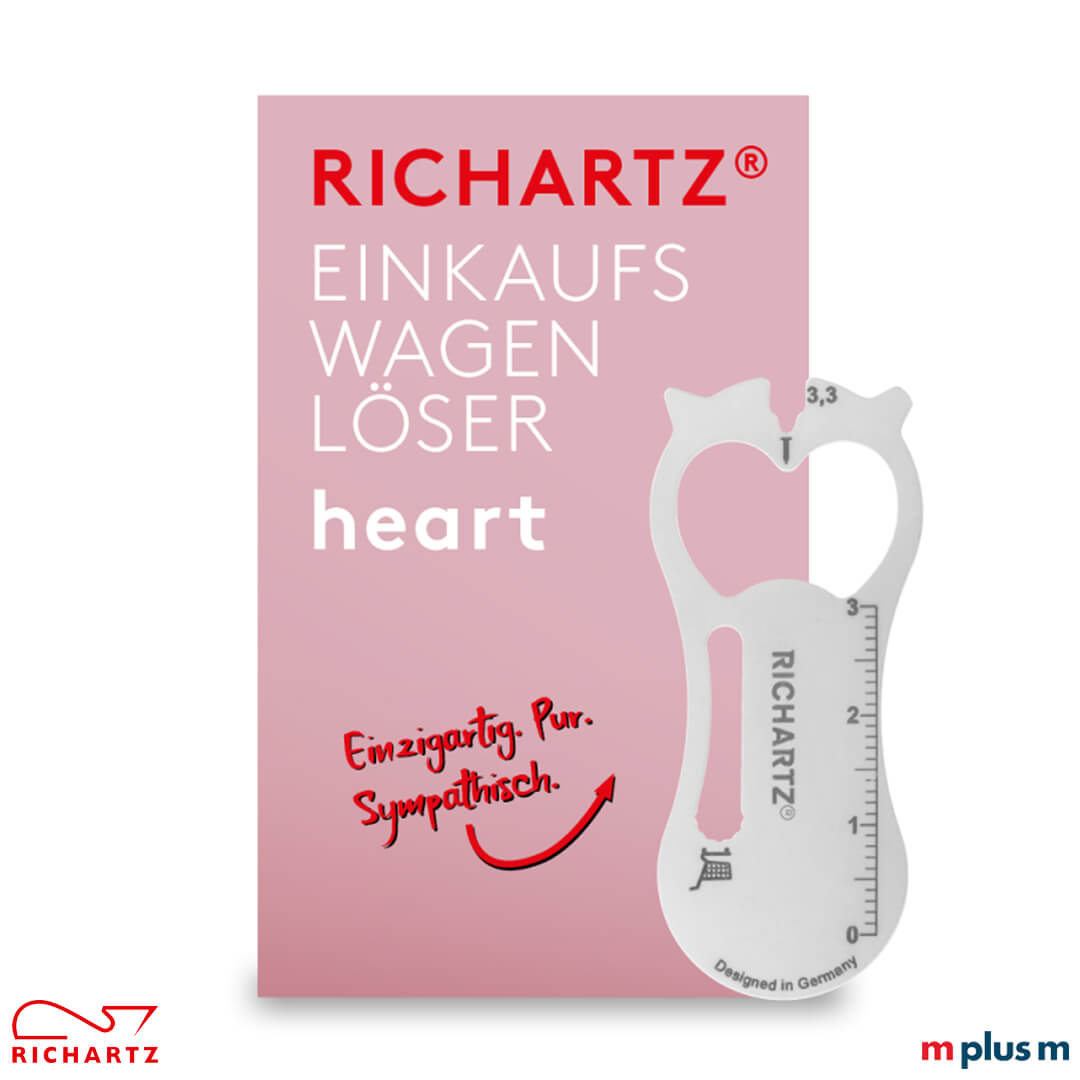 Richartz Einkaufswagenlöser Heart Richartz Einkaufswagenlöser 'heart' als preiswertes Giveaway mit Logo Gravur