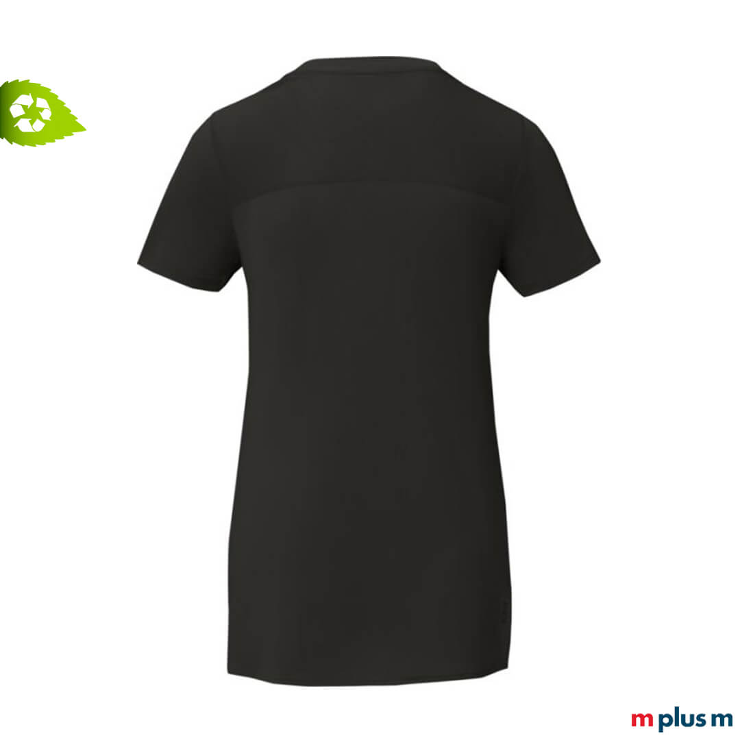 Hochwertiges-Damen-T-Shirt-mit-individuellem-Logo-als-umweltfreundlicher-Werbeartikel Eigenes Logo auf recyceltem Sport T-Shirt drucken - Umweltfreundlicher Werbeartikel