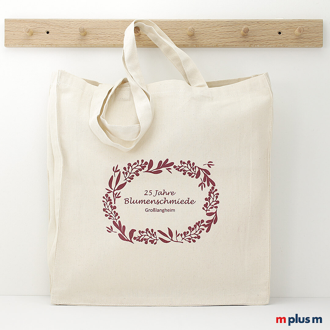 Recycling Stofftasche Oskar Gemüseschmiede Nachhaltige Stofftasche Oskar aus Recycling ♻️ Baumwolle mit Bodenfalte und Logo Druck