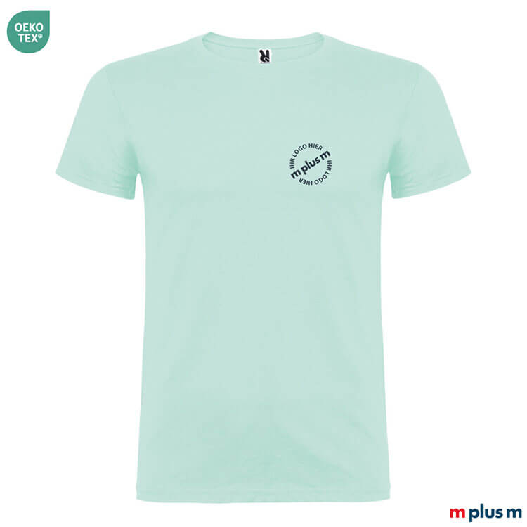 Roly Kurzarmshirt in Mintgrün – OEKO-TEX®, preiswert mit Logo bedrucken, EXPRESS verfügbar