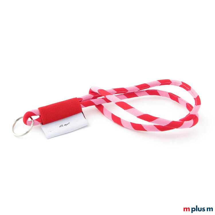 Tube Flag Kordel Schlüsselband Giveaway Rosa Rot Tube Flag Kordel Lanyard als Werbeartikel in Sonderanfertigung