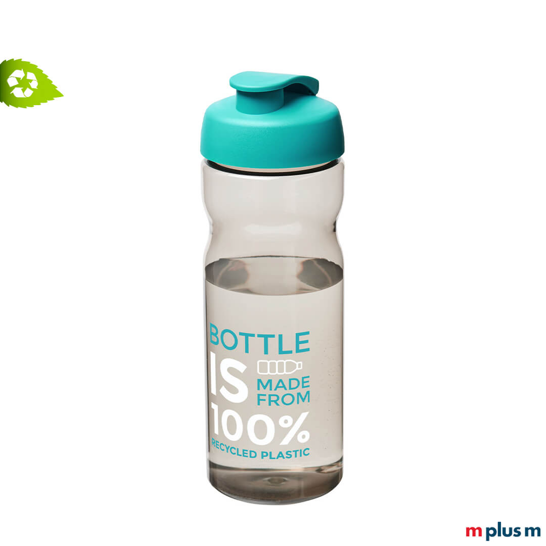 Nachhaltige Trinkflasche Aqua Ocean mit Klappdeckel in Türkis Nachhaltige Trinkflasche Aqua Ocean mit Klappdeckel in Türkis