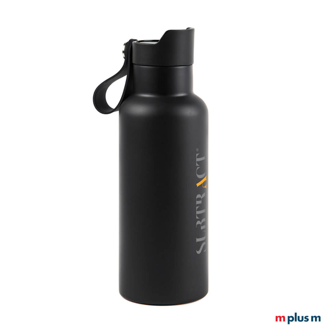 Schöne Balti Thermosflasche Schwarz mit Logo Druck Schwarze Thermosflasche Balti mit Druck