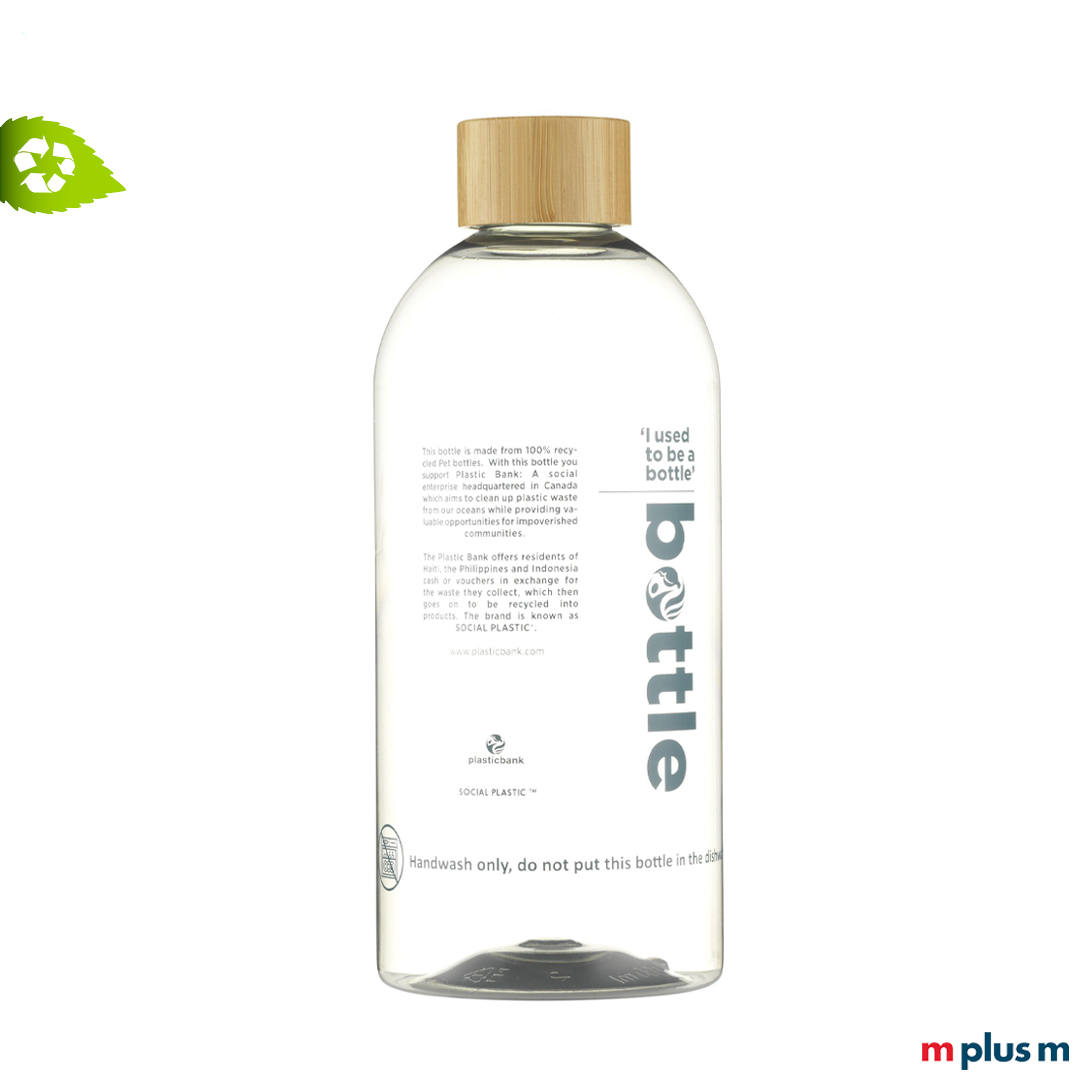 RPET Trinkflasche mit Logo bedrucken perfekt als nachhaltiges Werbegeschenk geeignet