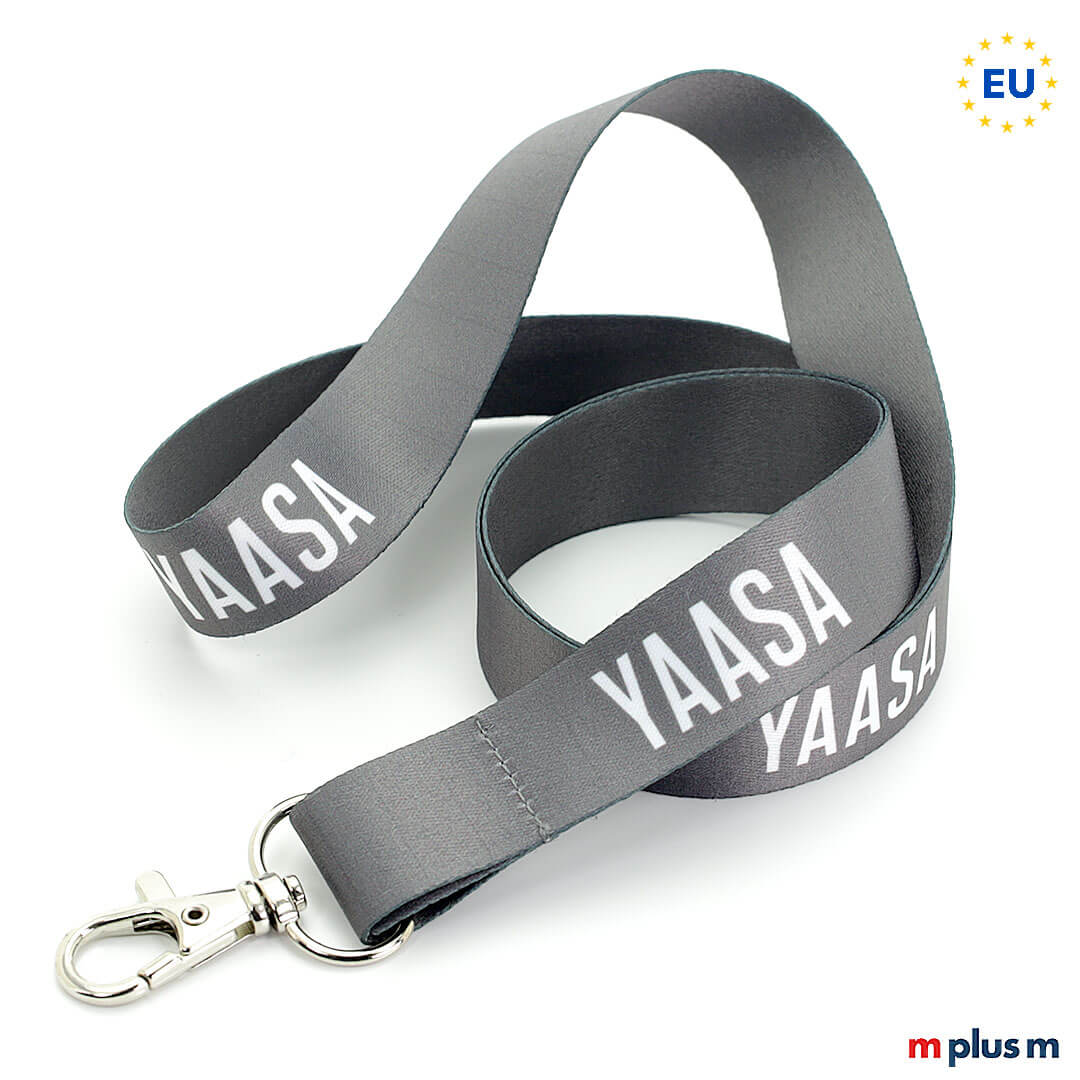 Eco Soft Lanyard YA grau Preiswertes Lanyard aus Europa. Komplett zu personalisieren.