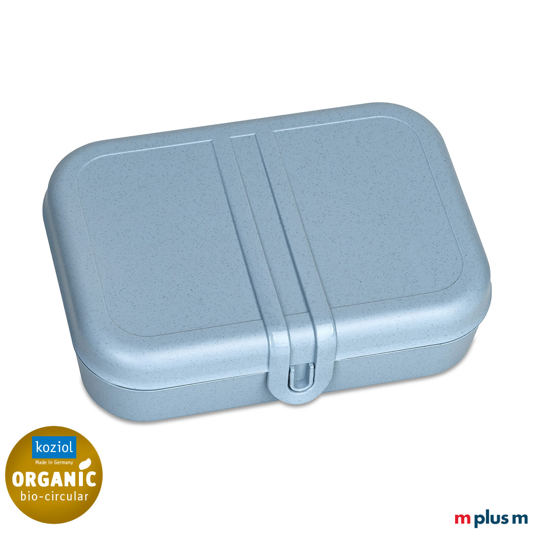 Blaue Lunchbox von Koziol mit Logo bedrucken