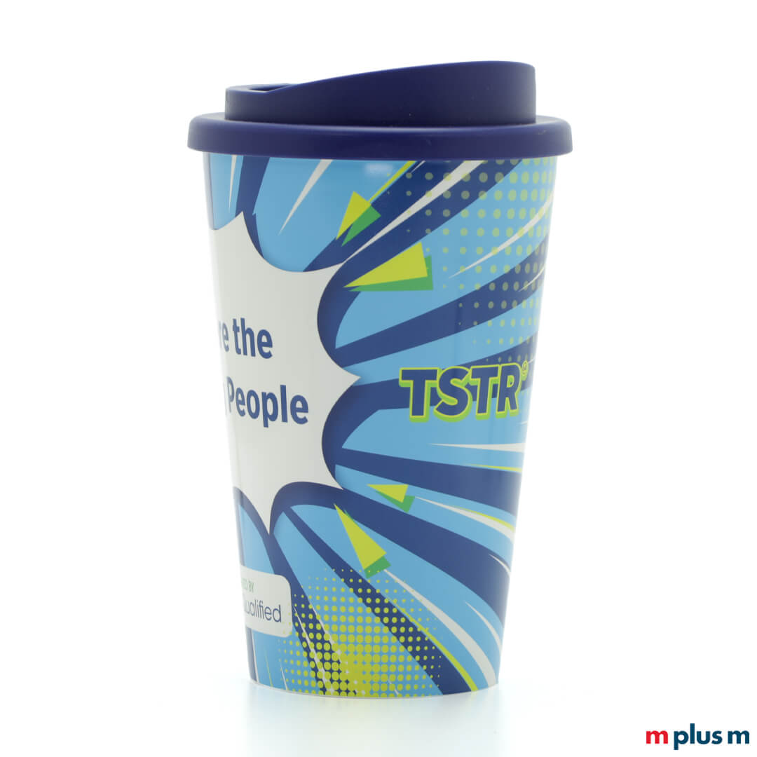 Spülmaschinengeeigneter Allover Coffee Shop Kaffeebecher mit dicht schließendem Schraubdeckel Spülmaschinengeeigneter Allover Coffee Shop Kaffeebecher mit dicht schließendem Schraubdeckel