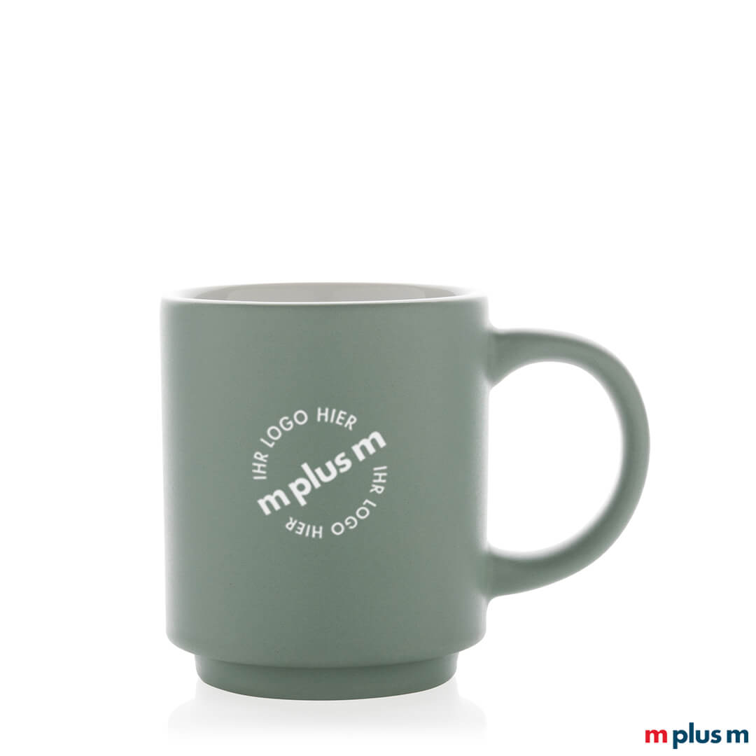 Stapelbare grüne Kaffeetasse mit Ihrem Logo Stapelbare grüne Kaffeetasse mit Ihrem Logo