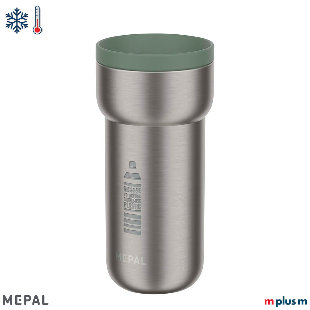 Isolierter Mepal Thermobecher Ellipse 375 ml in Nordic Sage aus doppelwandigem Edelstahl – ideal für heißen Kaffee oder kalten Tee unterwegs Isolierter Mepal Thermobecher Ellipse 375 ml in Nordic Sage aus doppelwandigem Edelstahl – ideal für heißen Kaffee oder kalten Tee unterwegs