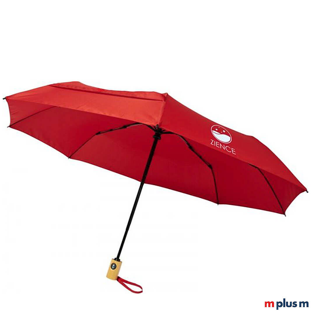 Bo 21 Taschenschirm in Rot mit Logo Druck