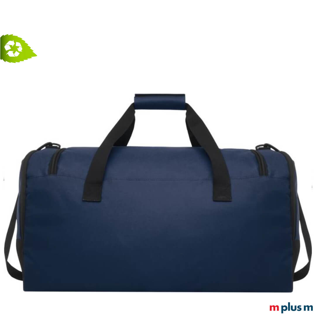 Umhaengetasche-aus-RPET-Flaschen-mit-Logo-Druck-als-Werbegeschenk Nachhaltiger Weekender aus RPET Flaschen mit viel Stauraum und eigenem Logo Druck