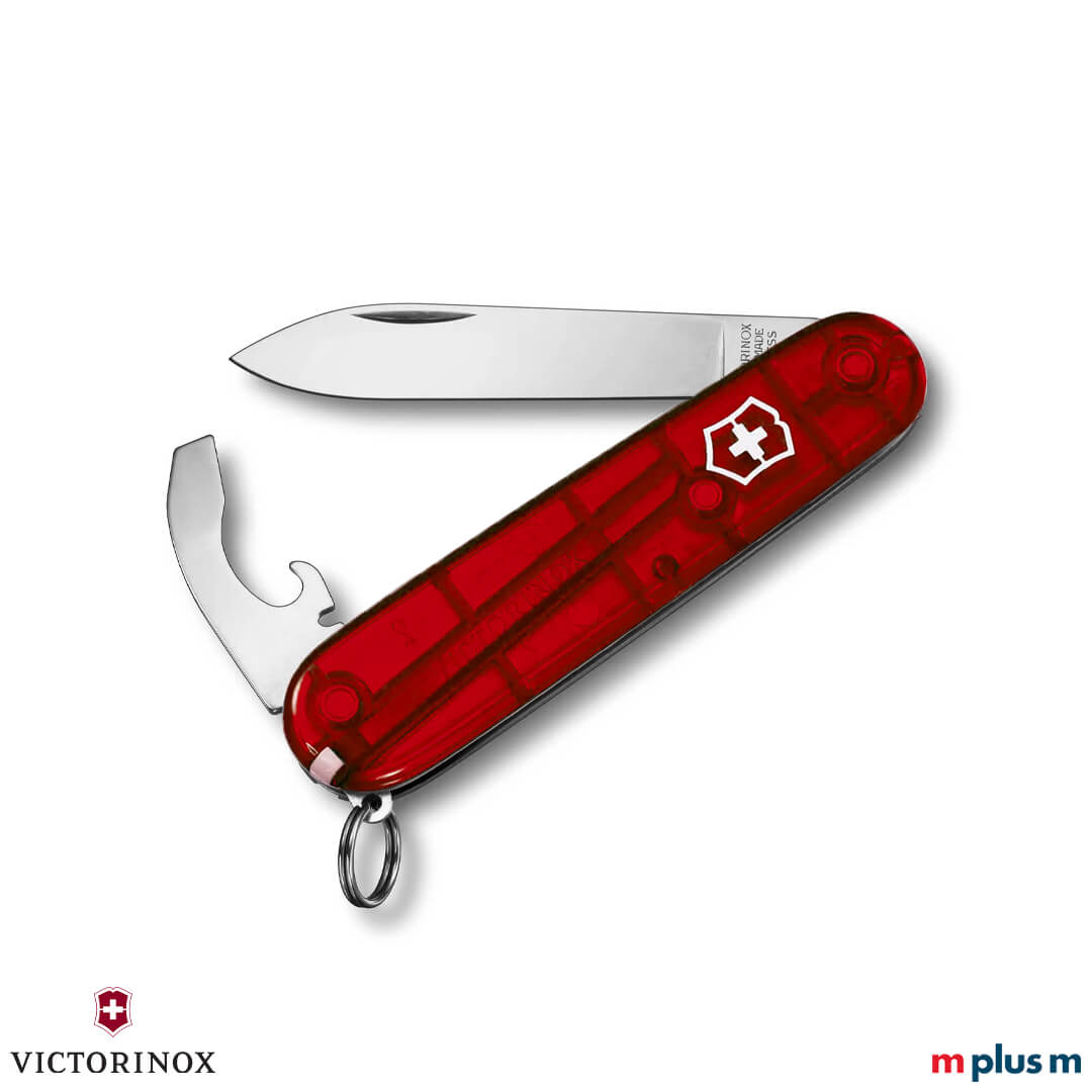 Victorinox Bantam in der Farbe Transparent Rot ausgeklappt