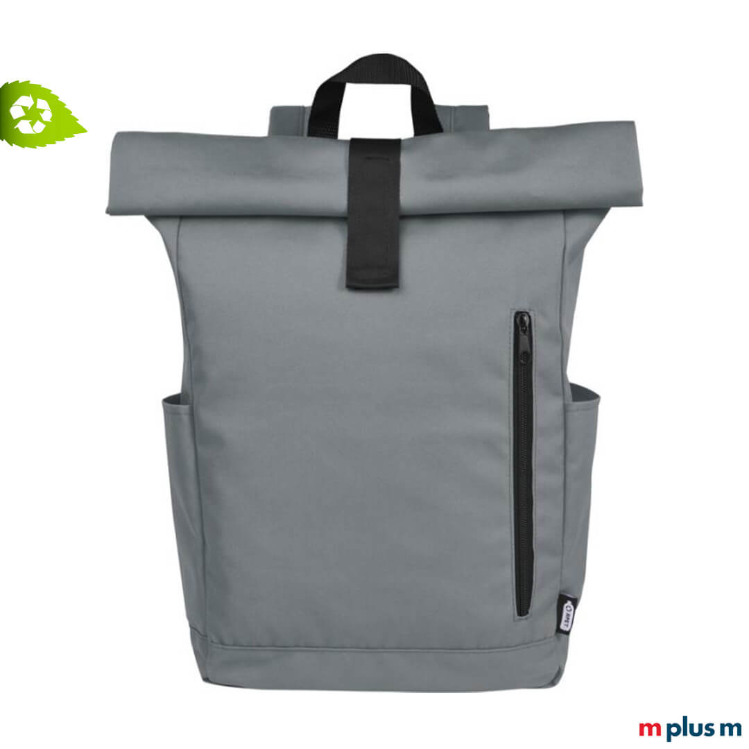 Recycling ♻️ Roll-Top Laptop Rucksack bedrucken