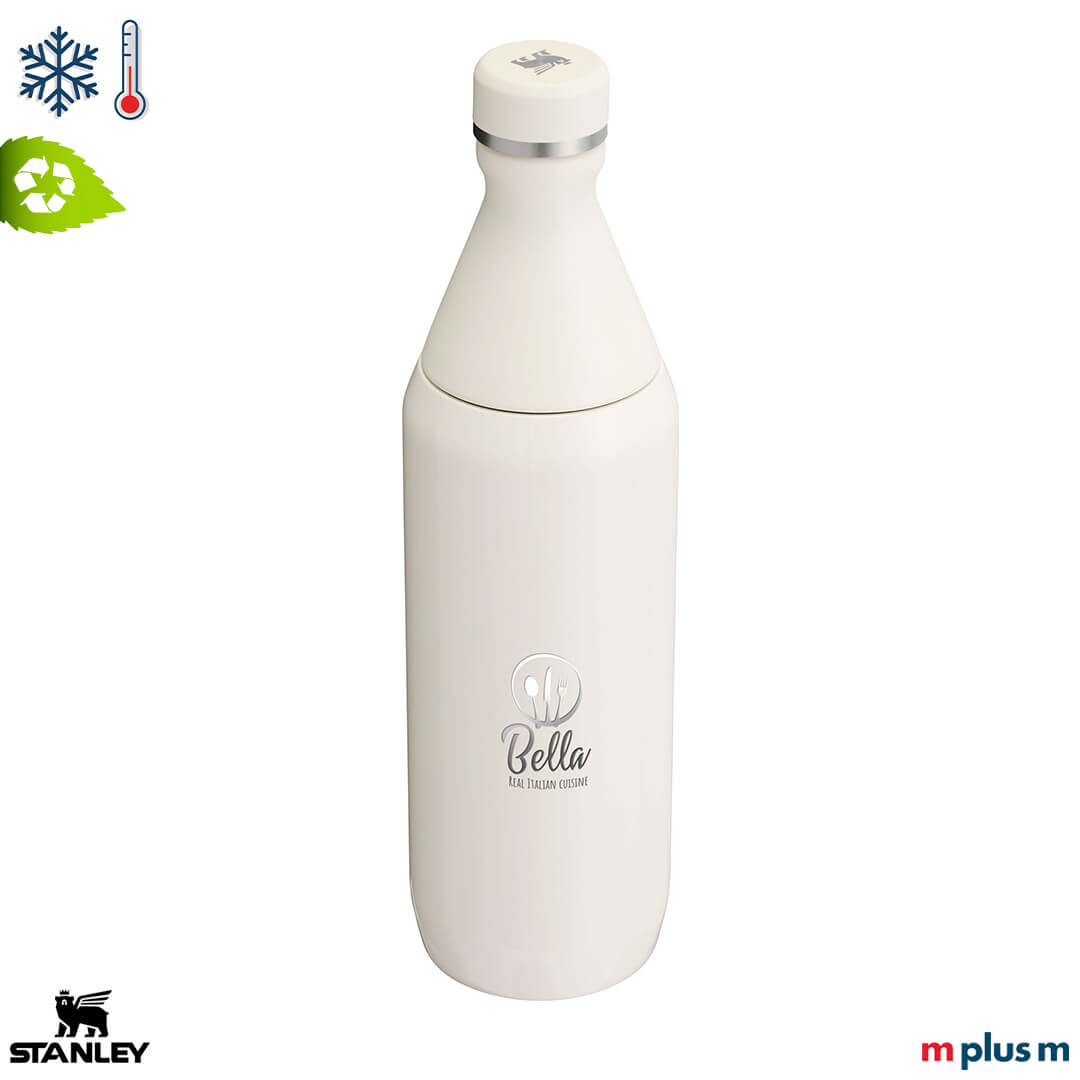 Cremefarbene Stanley Trinkflasche aus Edelstahl – 600ml, Werbegeschenk mit Expresslieferung