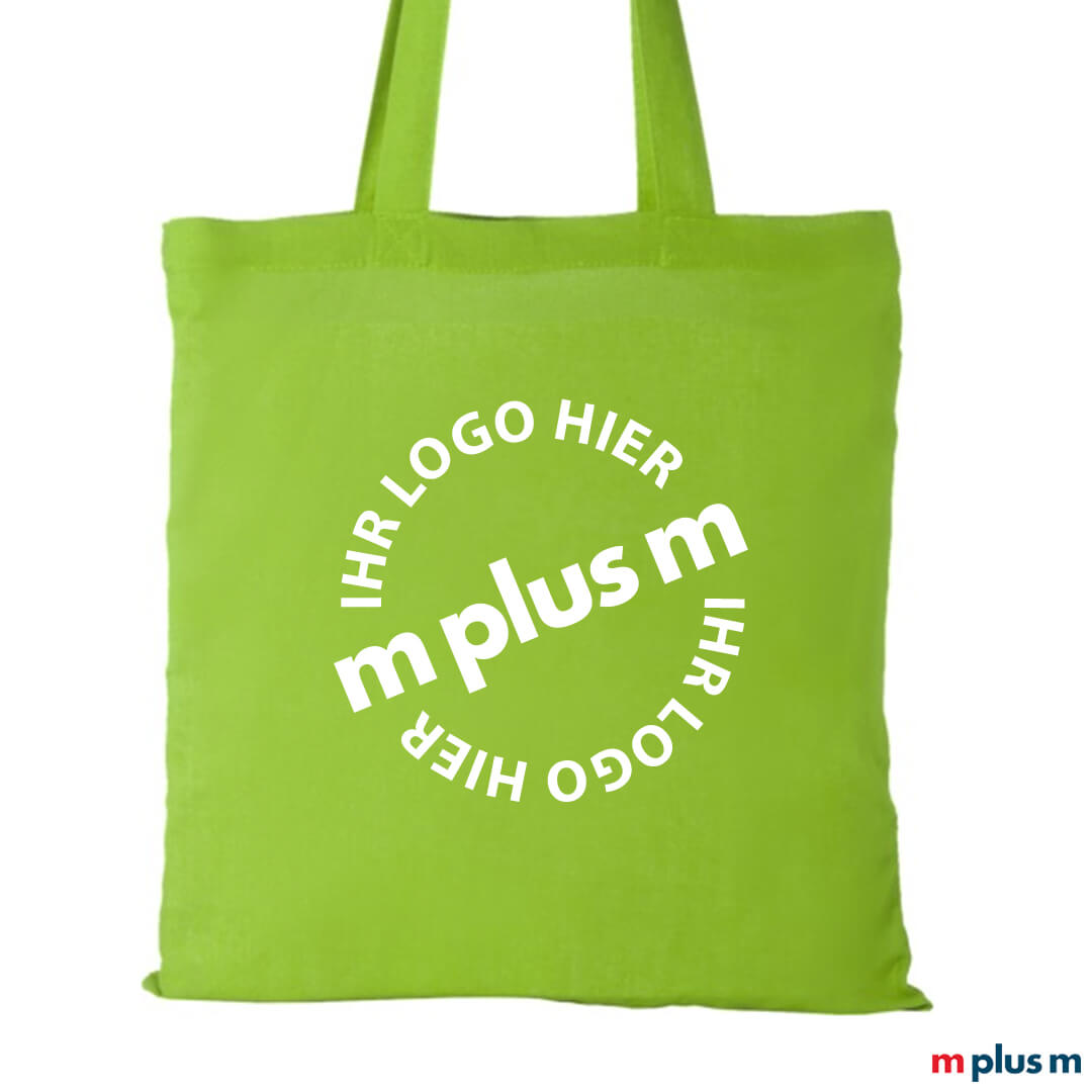 Grüne Baumwolltasche mit Ihrem Logo bedrucken Grüne Baumwolltasche mit Ihrem Logo bedrucken