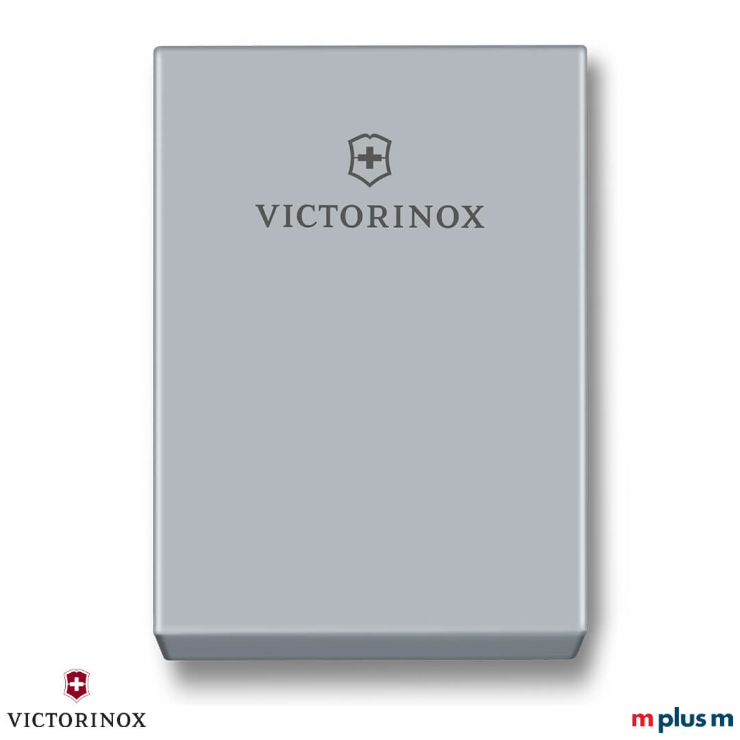 Verpacktes Victorinox Smart Card Wallet in Originalbox mit hochwertigem Aluminium-Design