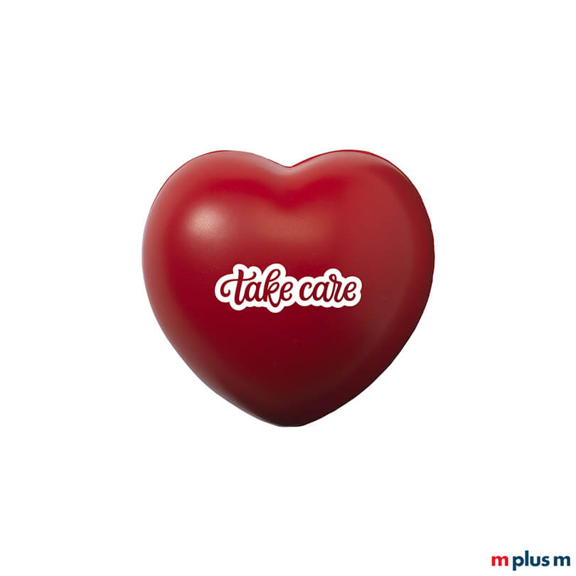 ntistress Ball Herz in Rot als Werbeartikel Antistress Herz Giveaway mit Logo bedrucken