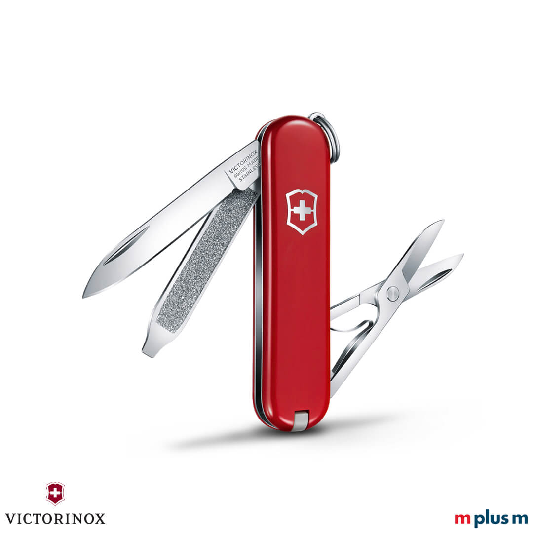 Kleines Schweizer Taschenmesser 'Classic SD Colors' in Rot als Werbegeschenk Kleines Schweizer Taschenmesser 'Classic SD Colors' in Rot als Werbegeschenk