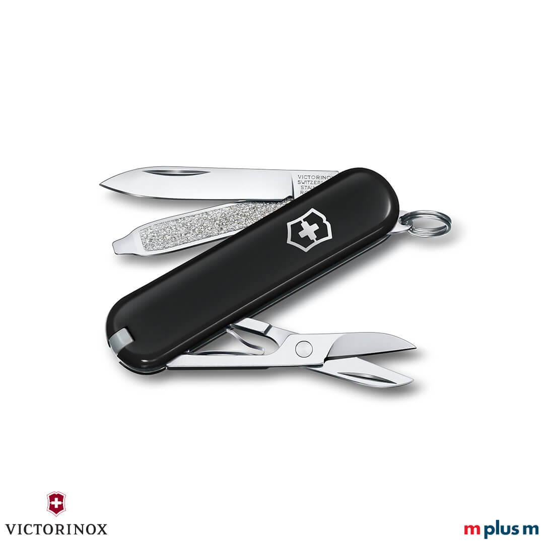 Kleines Schweizer Taschenmesser 'Classic SD Colors' in Schwarz als Werbeartikel Kleines Schweizer Taschenmesser 'Classic SD Colors' in Schwarz als Werbeartikel