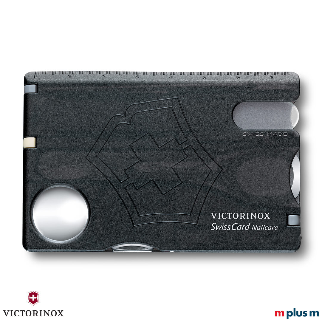 Victorinox Swiss Card Nail Care in Transparent Schwarz als Werbegeschenk Victorinox Swiss Card Nail Care in Transparent Schwarz