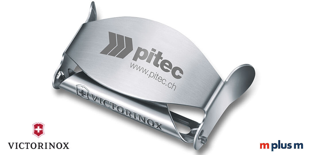 Lasergravur auf Victorinox Sparschäler als Werbeartikel