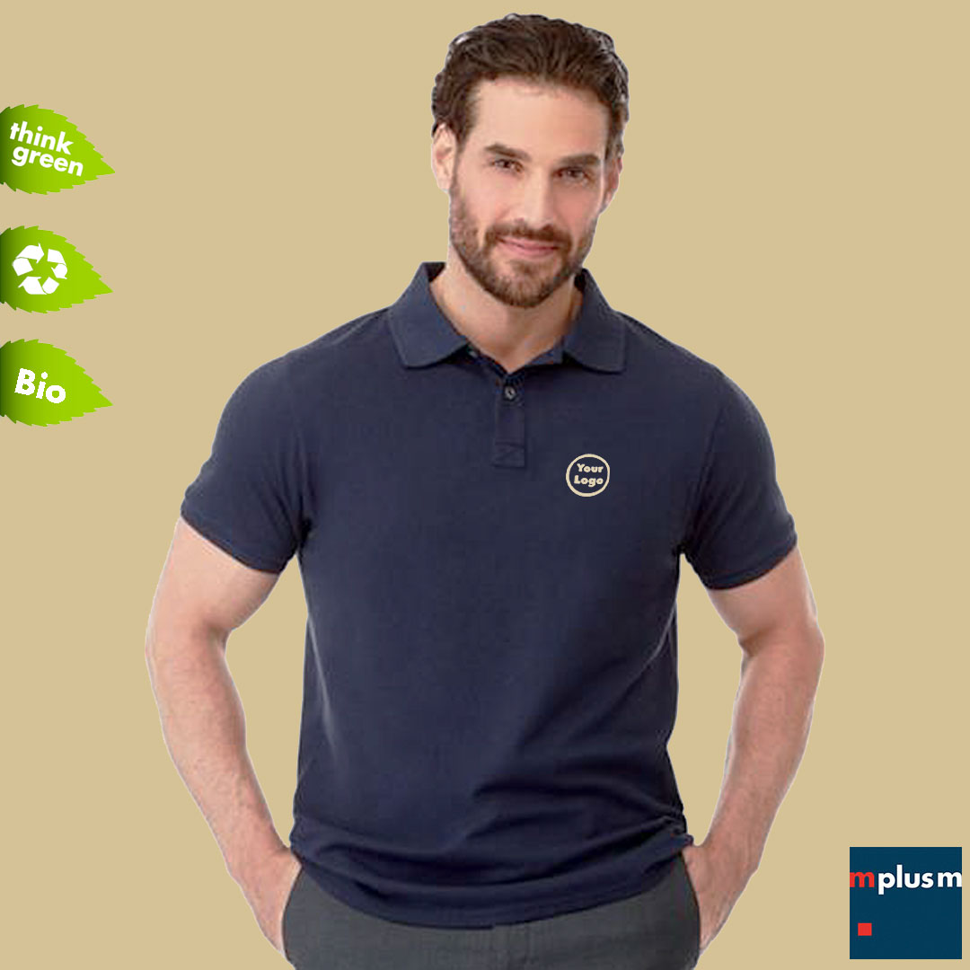 Pflegeleicht und nachhaltig: Polohemd aus Bio Baumwolle und Recycling Material. Mit Logo Druck oder Stickerei.