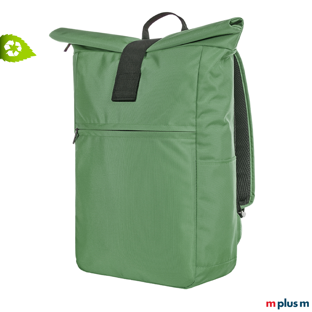 Schultasche Grün aus nachhaltigem Stoff mit Motiv bedrucken lassen. Als Nachhaltiges Werbegeschenk geeignet