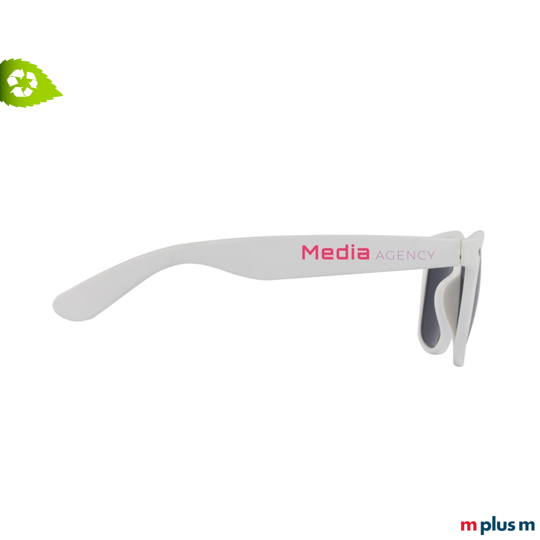 Weiße Sonnenbrille mit Logo bedrucken
