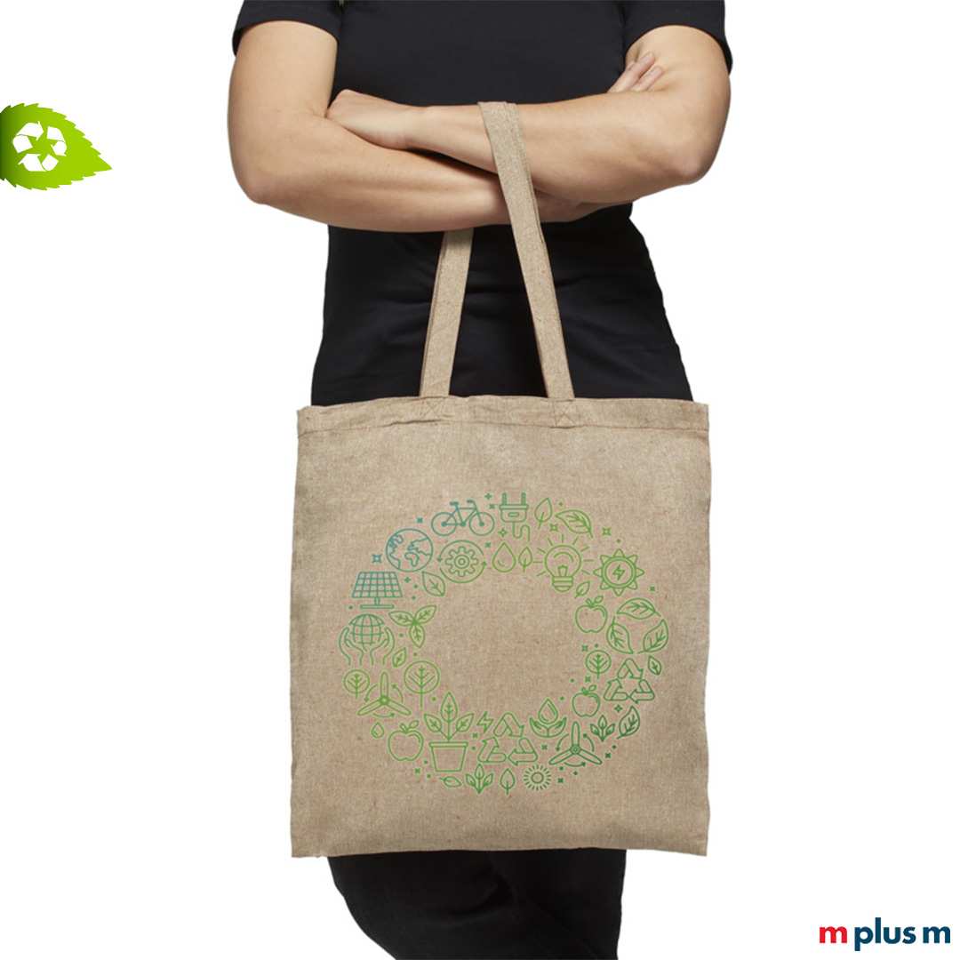 'Jutebeutel' aus Recycling Stoff mit Ihrem Logo bedrucken
