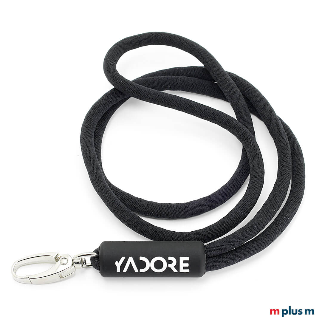Tube Bullet Lanyard Schwarz YD Tube Bullet Bändel Lanyard mit Logo Druck personalisieren
